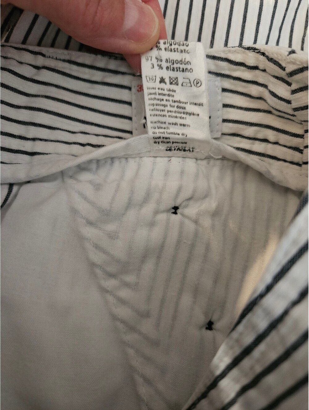 Lacoste Striped Chino Sailor Shorts with Button Detail-Med (28"-30")-Vintage - Picture 7 of 10